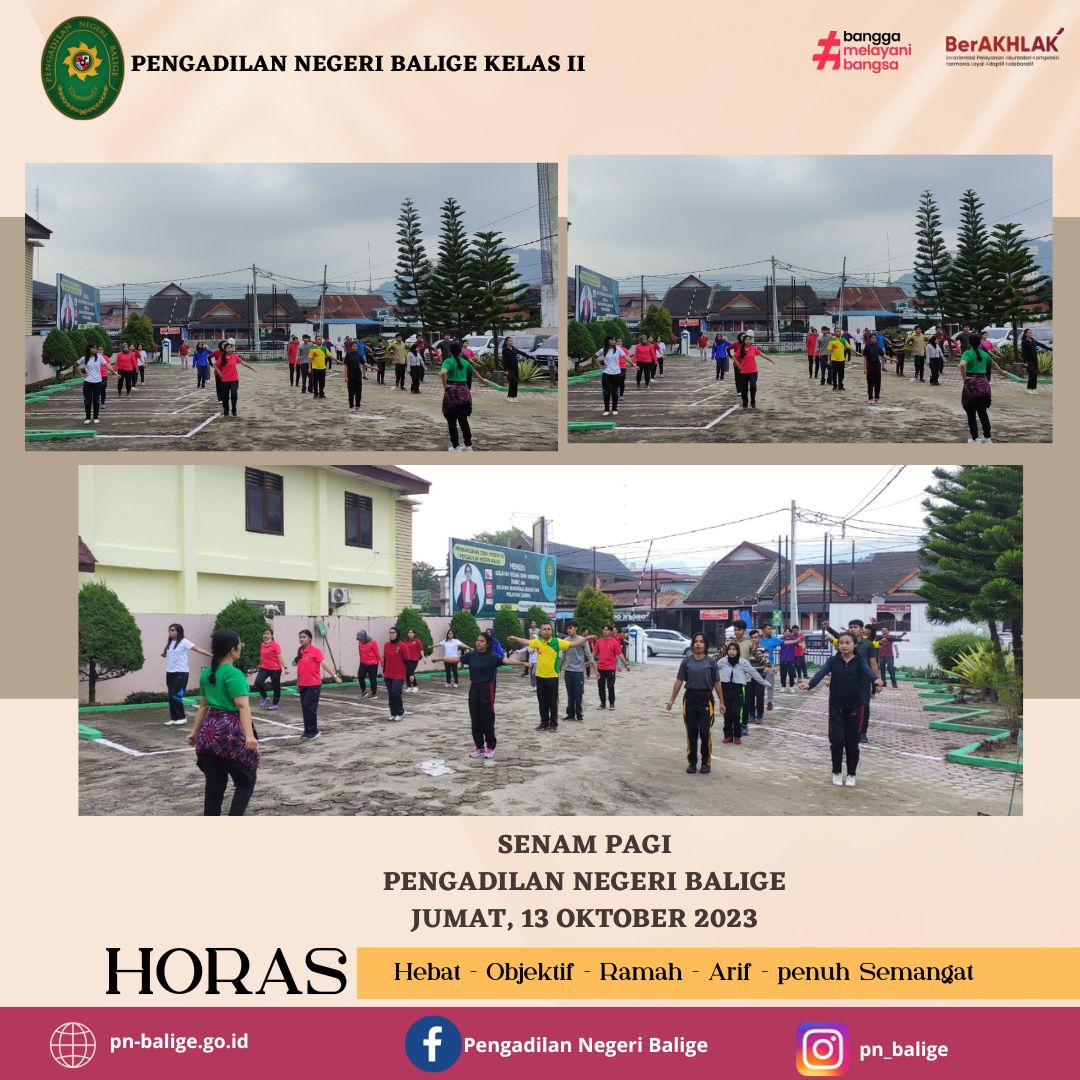 Senam Pagi Pengadilan Negeri  Balige Jumat,13 Oktober 2023